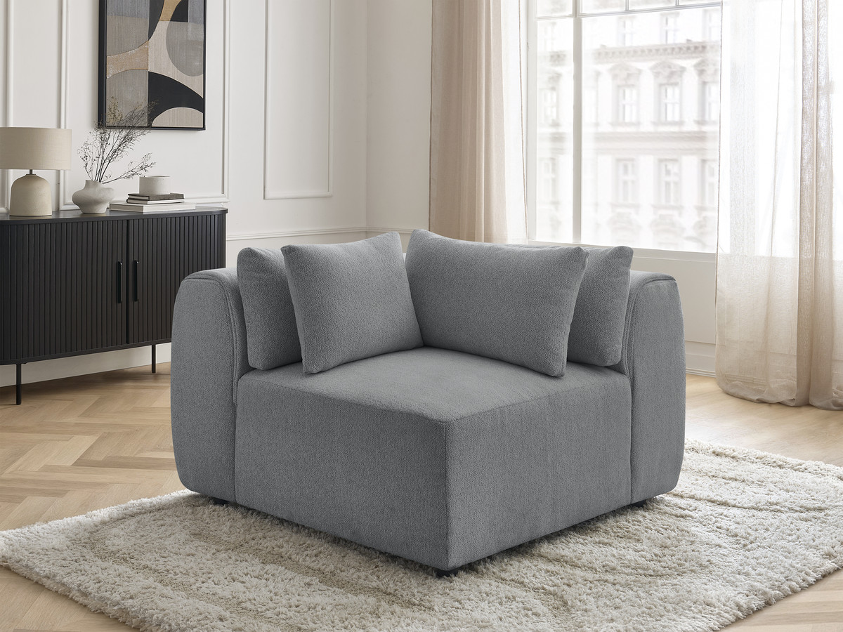 Angle avec têtière pour canapé modulable JANA chiné gris foncé — vue 6