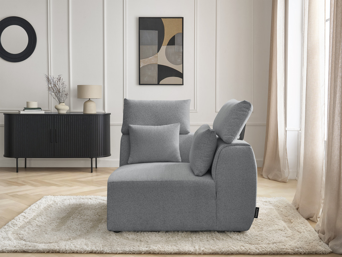 Hoekmeubel met hoofdsteun voor modulaire bank JANA in gemêleerde stof