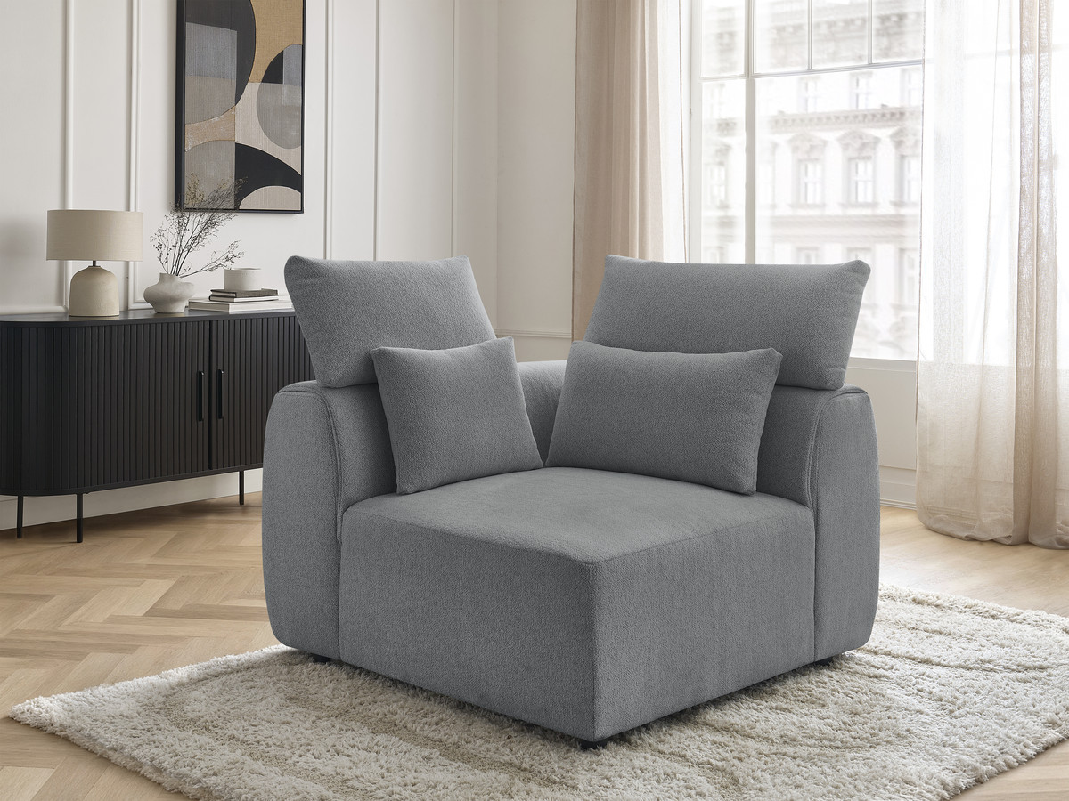 Hoekmeubel met hoofdsteun voor modulaire bank JANA in gemêleerde stof