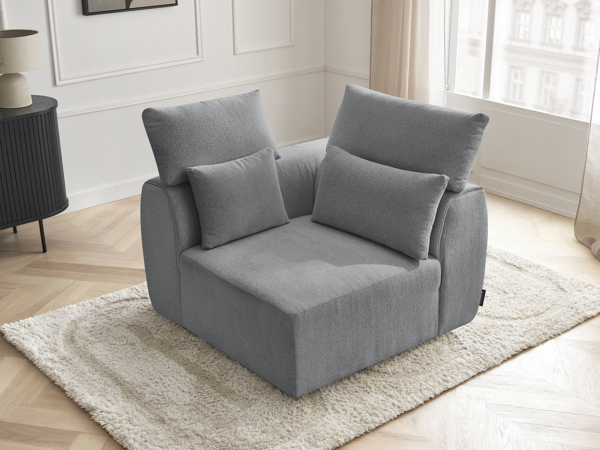 Hoekmeubel met hoofdsteun voor modulaire bank JANA in gemêleerde stof