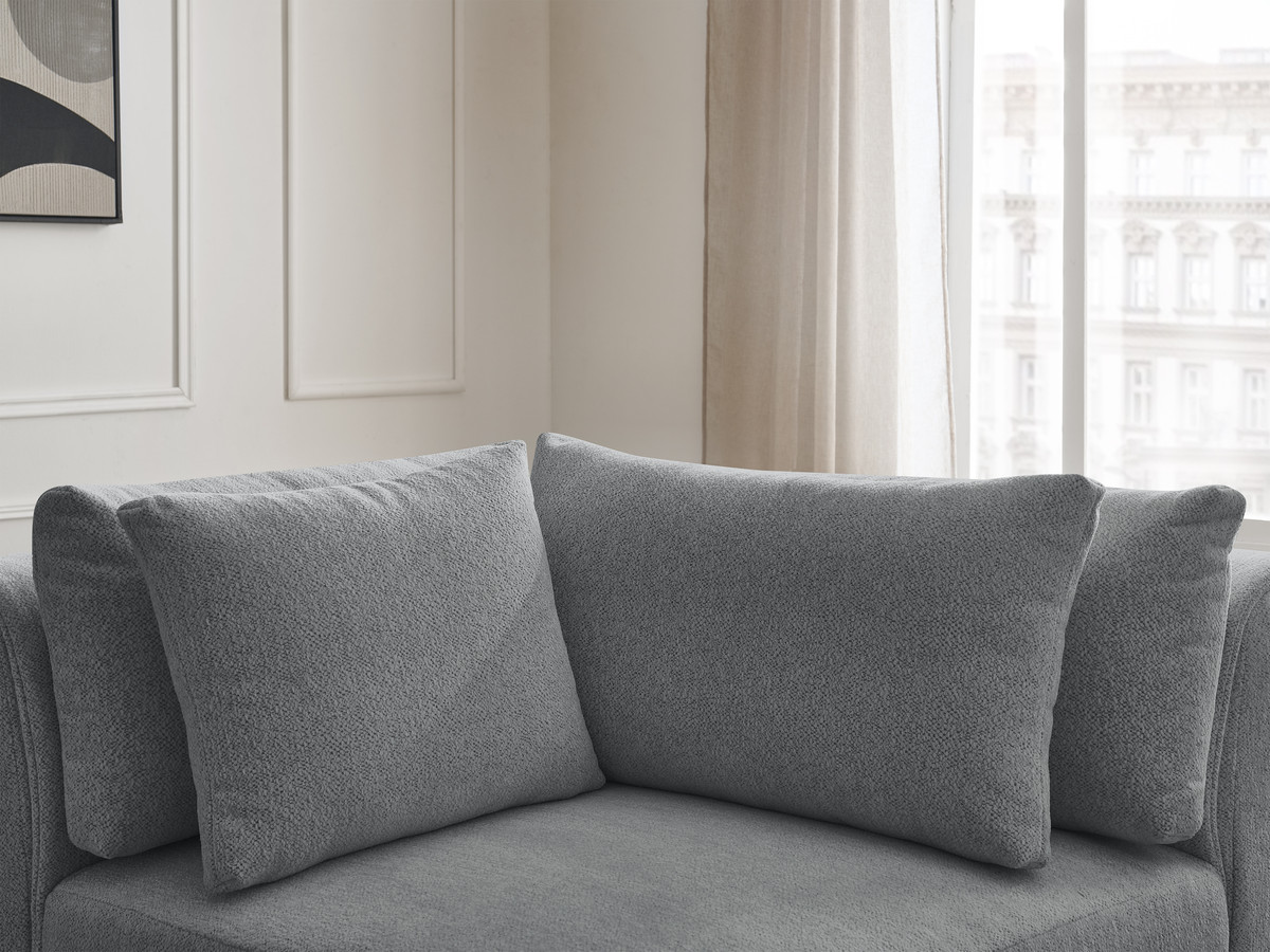 Hoekmeubel met hoofdsteun voor modulaire bank JANA in gemêleerde stof