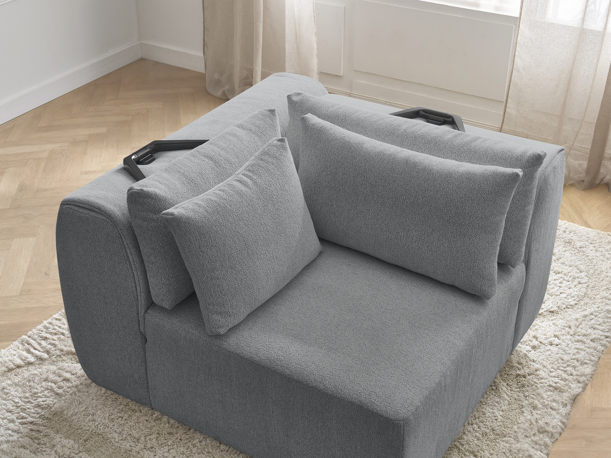 Hoekmeubel met hoofdsteun voor modulaire bank JANA in gemêleerde stof