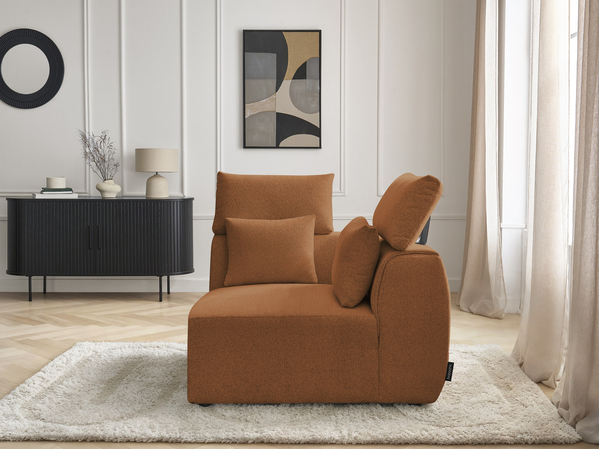 Hoekmeubel met hoofdsteun voor modulaire bank JANA in gemêleerde stof