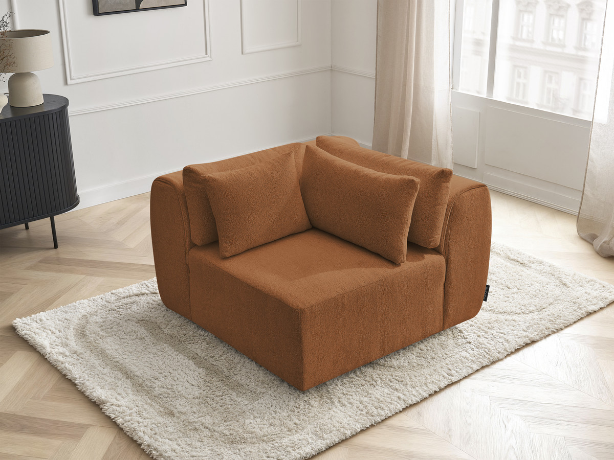 Hoekmeubel met hoofdsteun voor modulaire bank JANA in gemêleerde stof