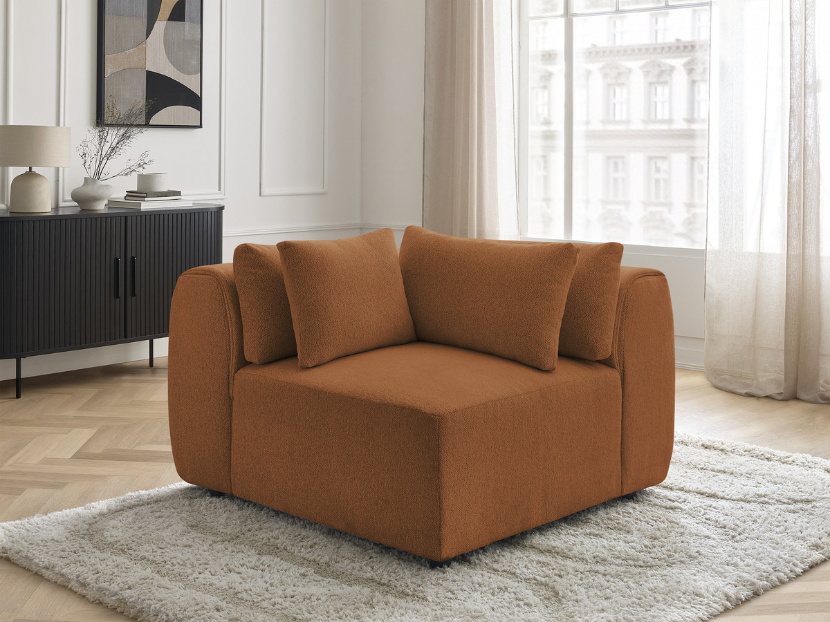 Hoekmeubel met hoofdsteun voor modulaire bank JANA in gemêleerde stof