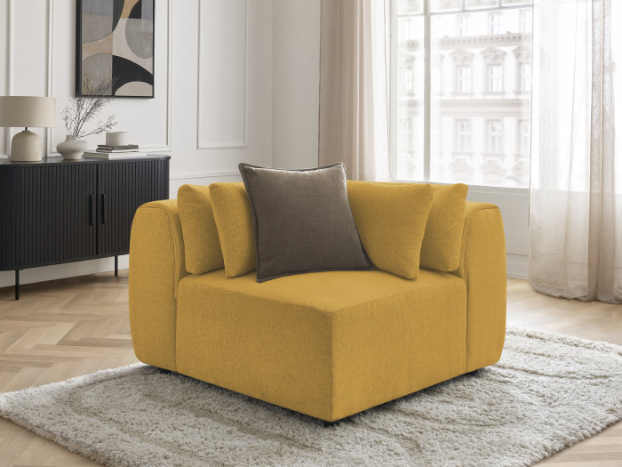 Angle avec têtière pour canapé modulable JANA tissu chiné