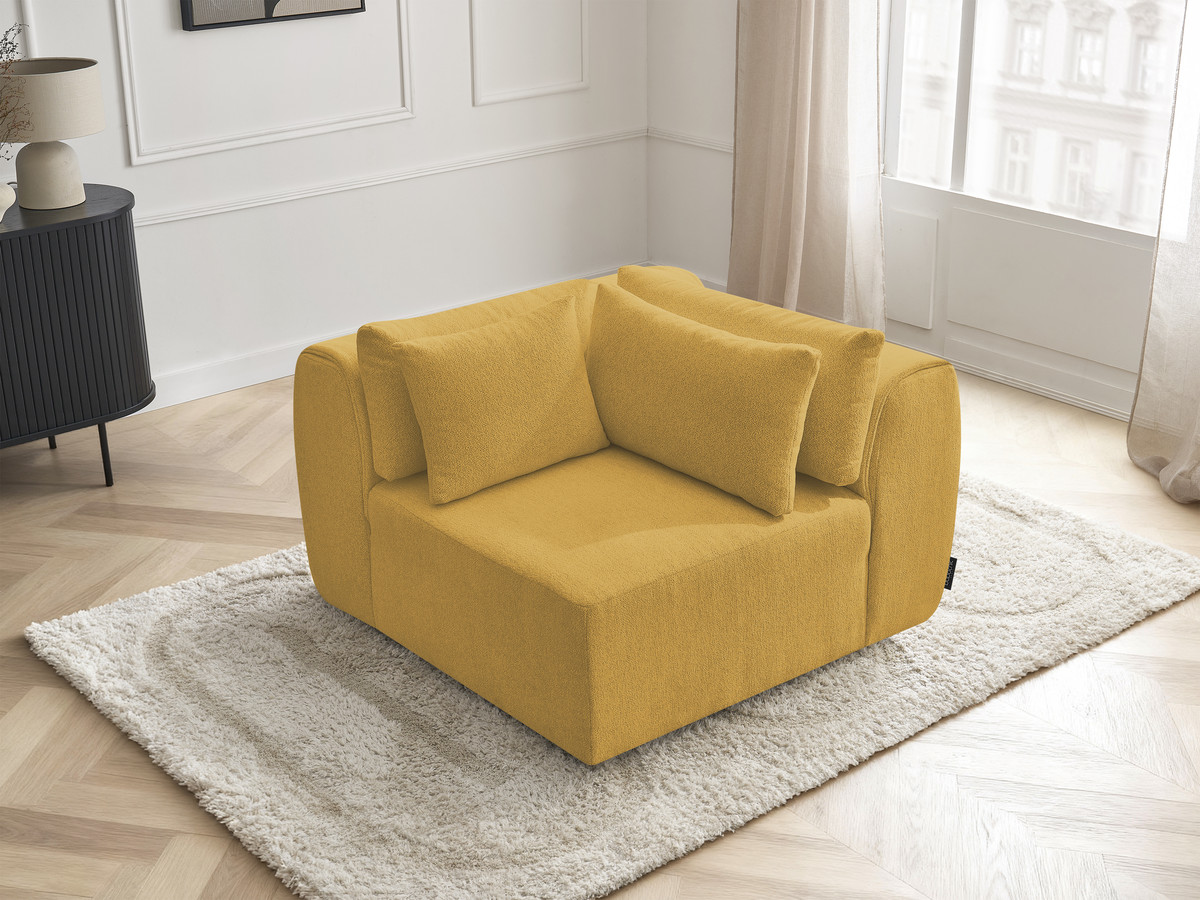 Hoekmeubel met hoofdsteun voor modulaire bank JANA in gemêleerde stof