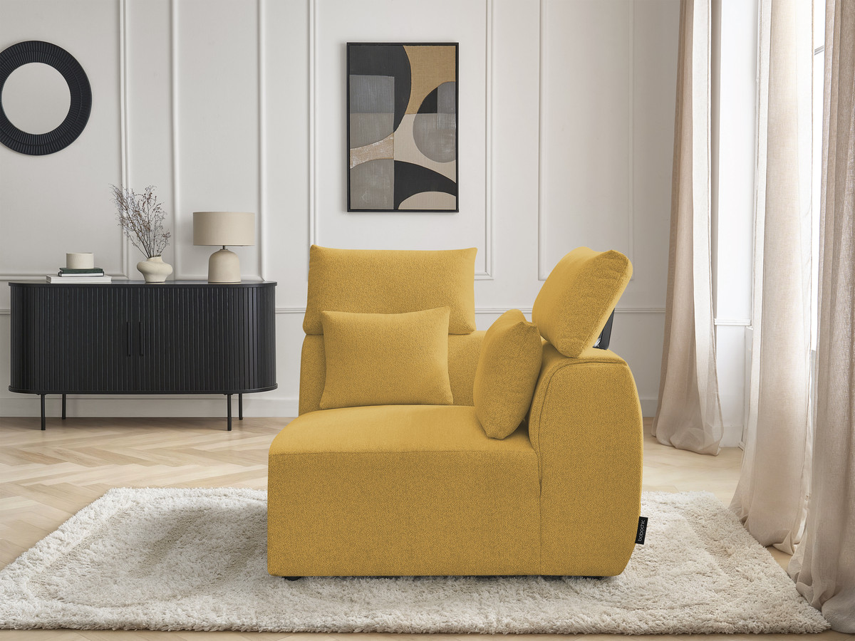 Hoekmeubel met hoofdsteun voor modulaire bank JANA in gemêleerde stof