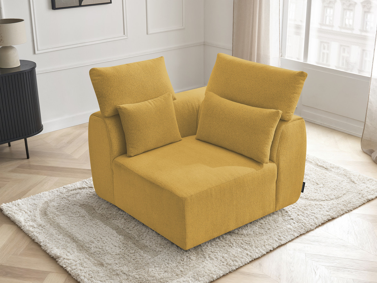 Hoekmeubel met hoofdsteun voor modulaire bank JANA in gemêleerde stof