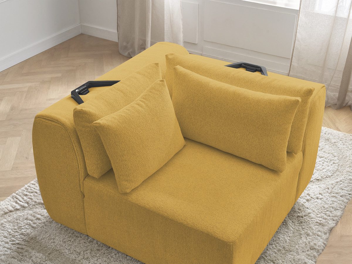 Hoekmeubel met hoofdsteun voor modulaire bank JANA in gemêleerde stof