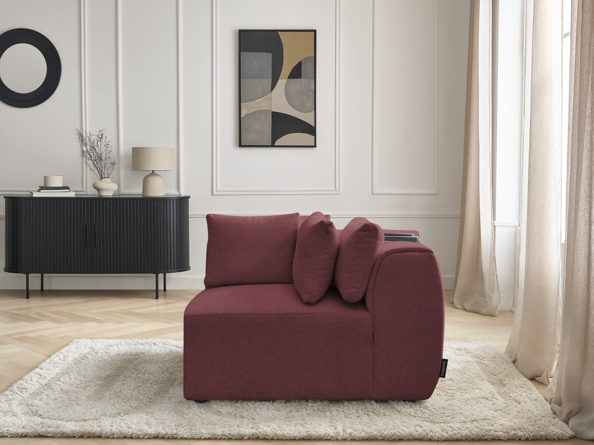 Angle avec têtière pour canapé modulable JANA chiné rouge — vue 6