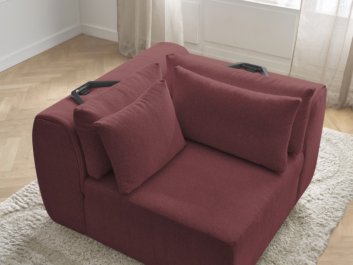 Hoekmeubel met hoofdsteun voor modulaire bank JANA in gemêleerde stof