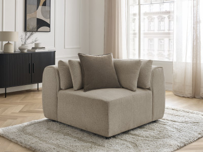 Angle avec têtière pour canapé modulable JANA tissu chiné