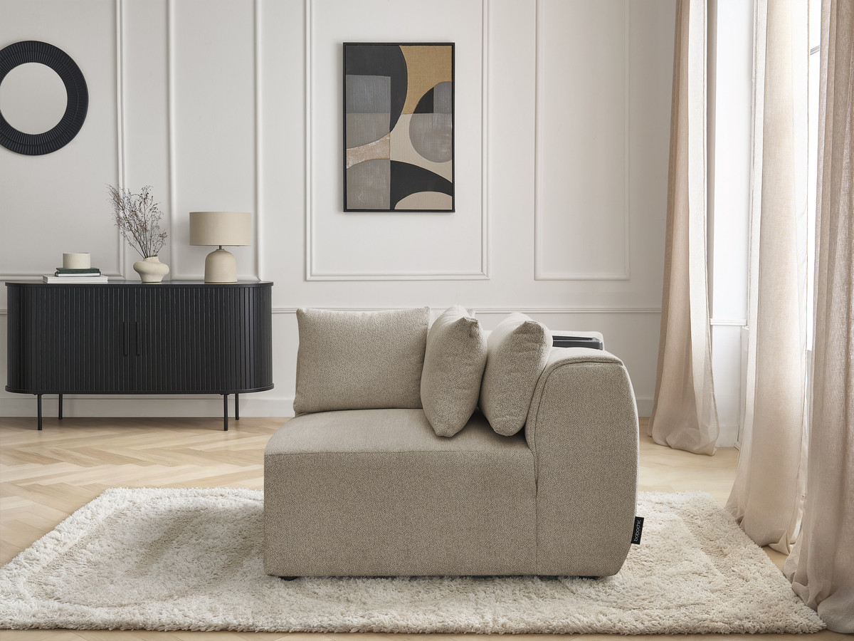 Angle avec têtière pour canapé modulable JANA chiné taupe — vue 5