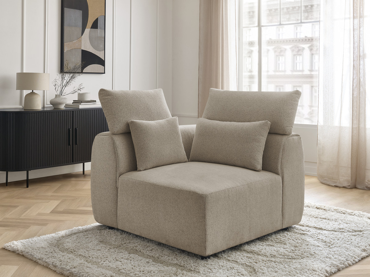 Hoekmeubel met hoofdsteun voor modulaire bank JANA in gemêleerde stof