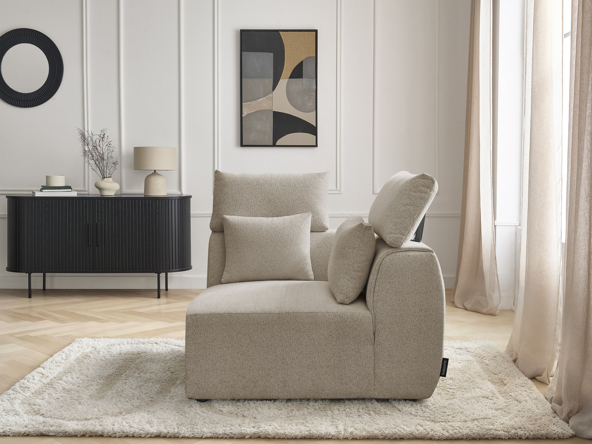 Hoekmeubel met hoofdsteun voor modulaire bank JANA in gemêleerde stof