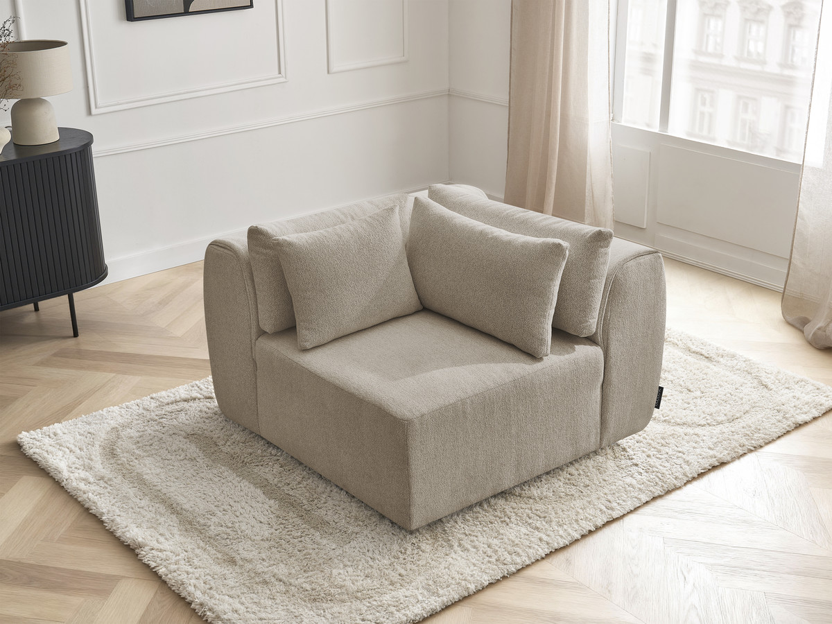 Hoekmeubel met hoofdsteun voor modulaire bank JANA in gemêleerde stof