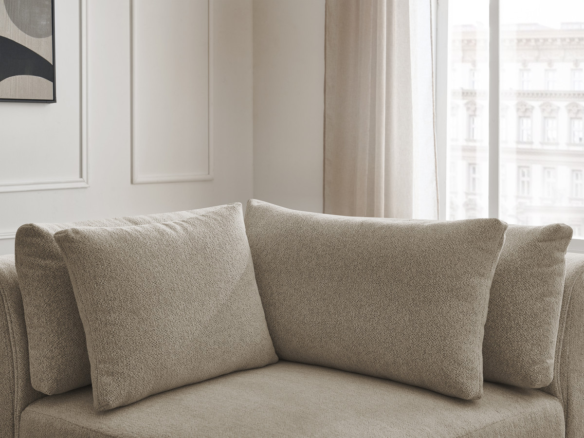 Hoekmeubel met hoofdsteun voor modulaire bank JANA in gemêleerde stof