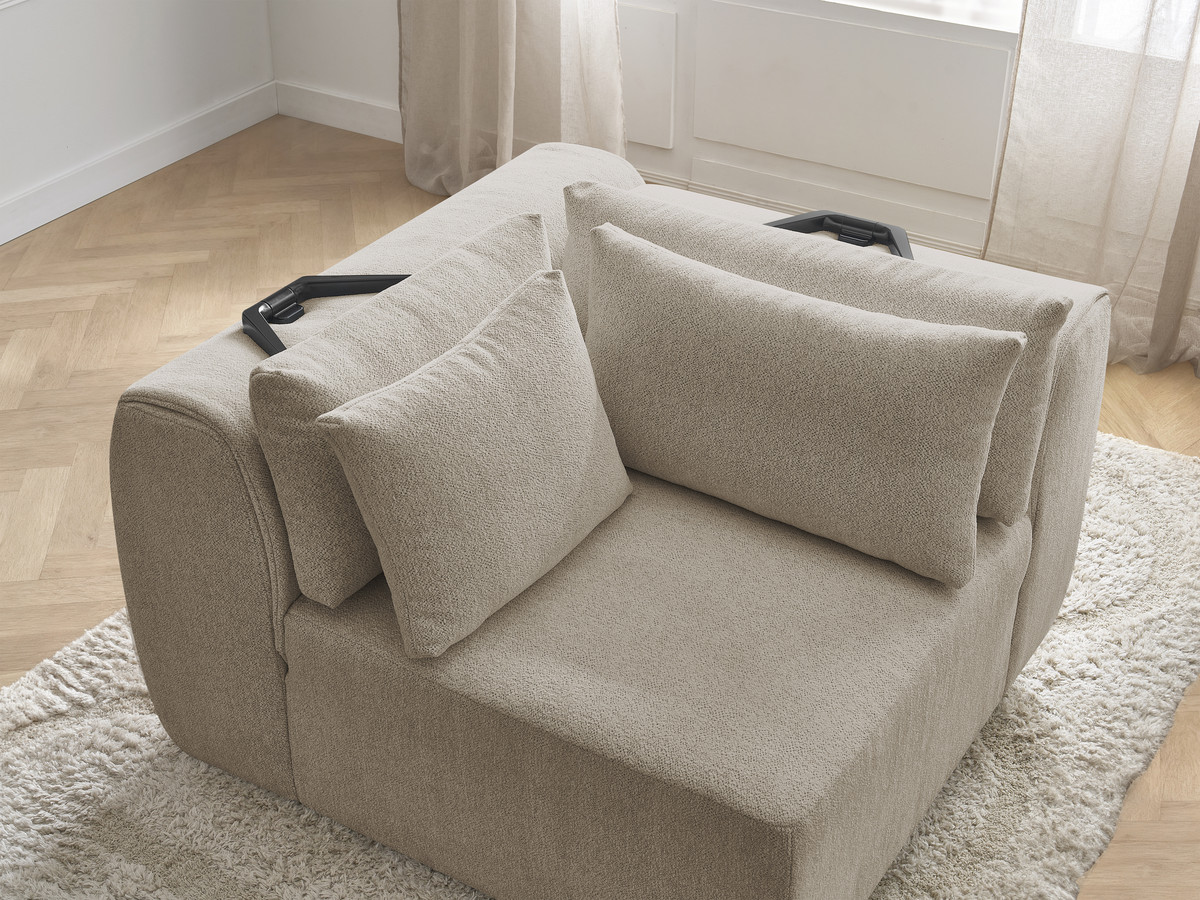 Hoekmeubel met hoofdsteun voor modulaire bank JANA in gemêleerde stof