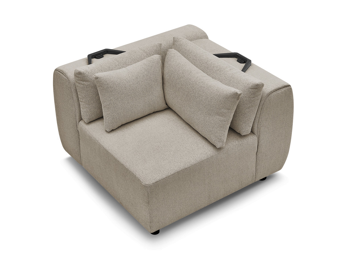 Hoekmeubel met hoofdsteun voor modulaire bank JANA in gemêleerde stof