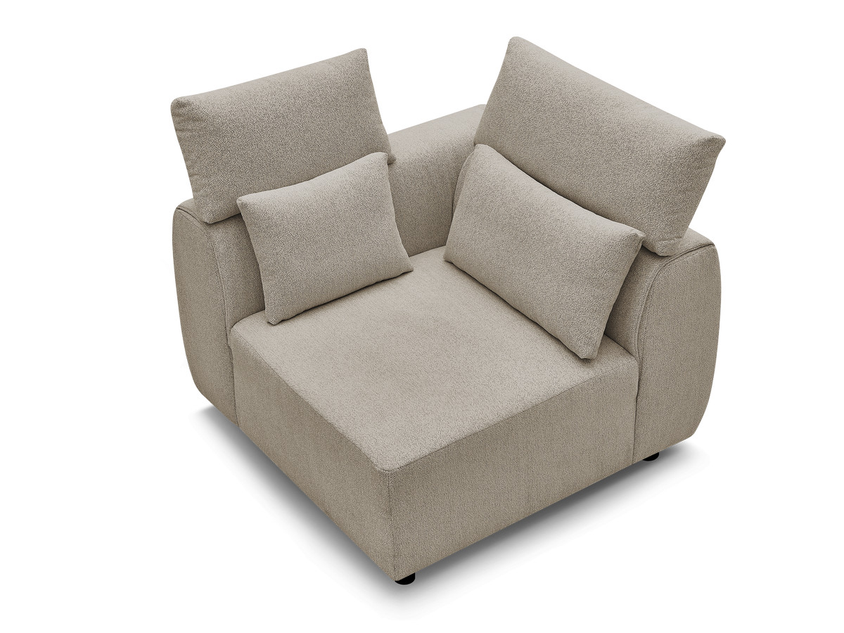 Hoekmeubel met hoofdsteun voor modulaire bank JANA in gemêleerde stof