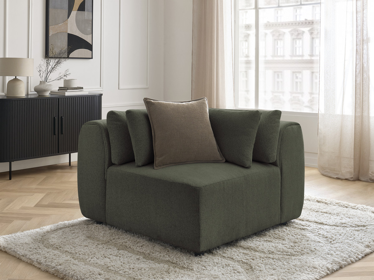 Angle avec têtière pour canapé modulable JANA chiné vert