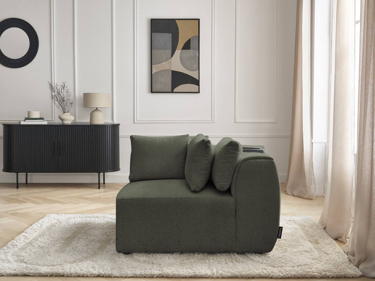 Angle avec têtière pour canapé modulable JANA chiné vert — vue 6