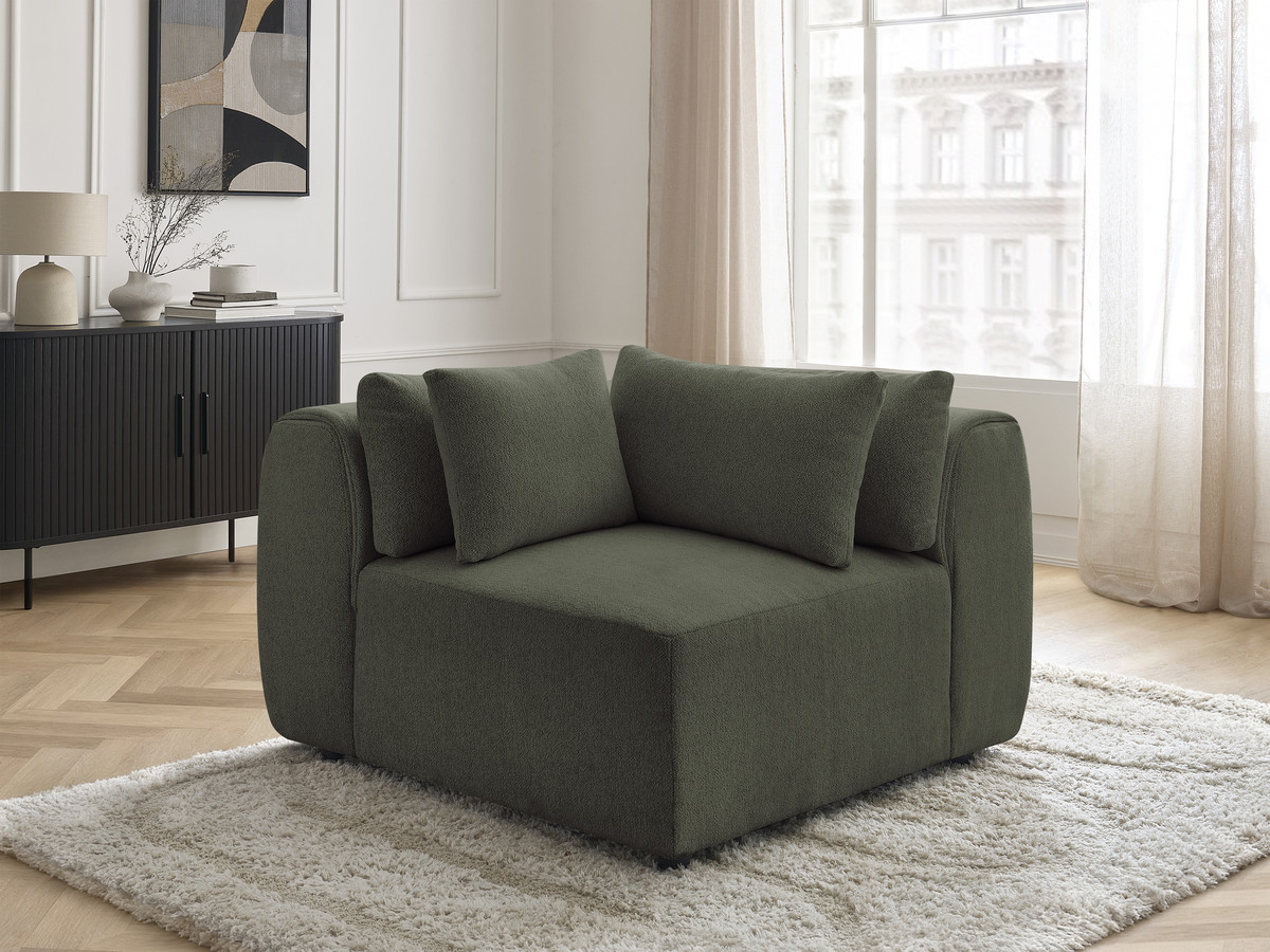 Hoekmeubel met hoofdsteun voor modulaire bank JANA in gemêleerde stof