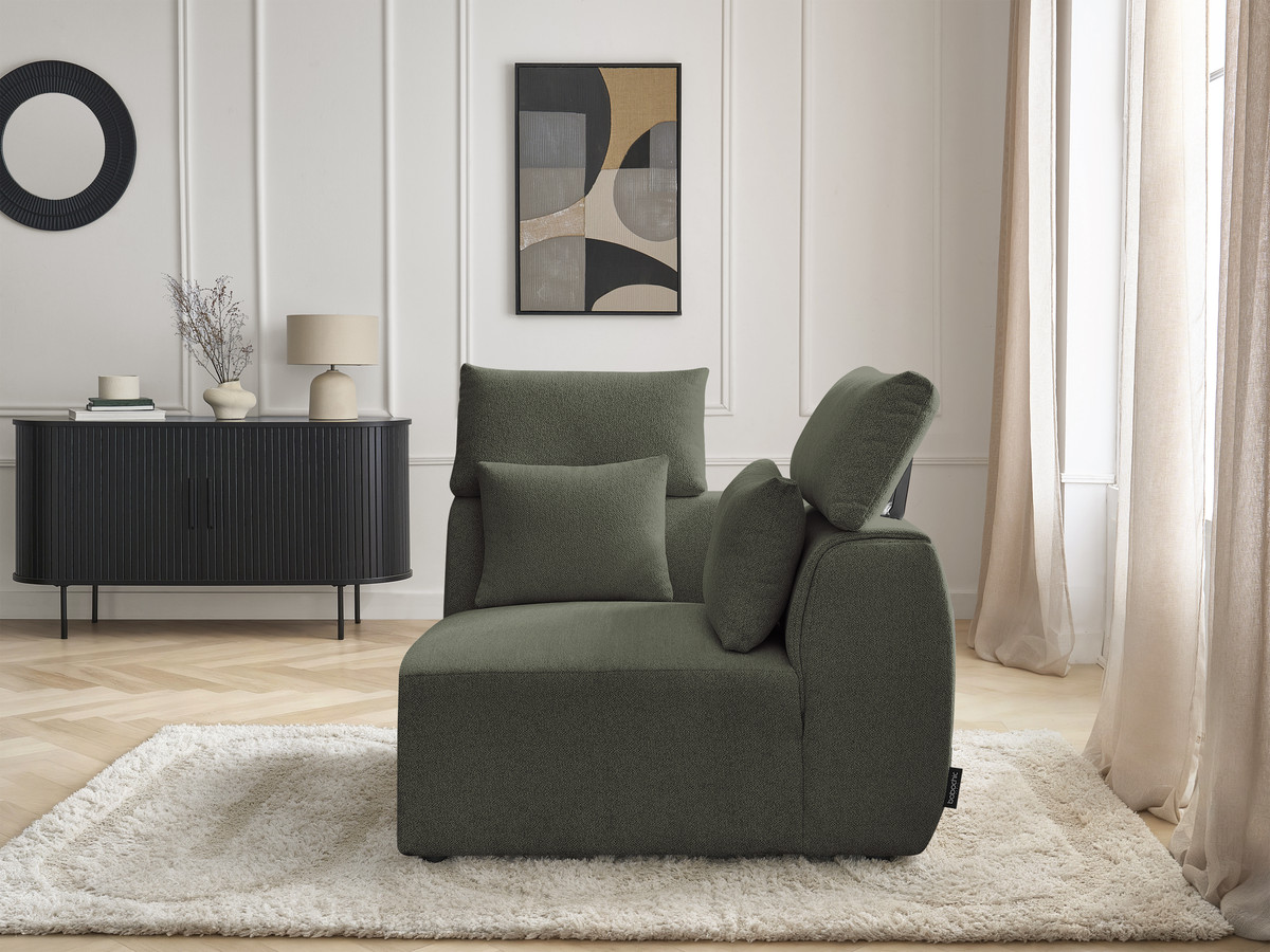 Hoekmeubel met hoofdsteun voor modulaire bank JANA in gemêleerde stof