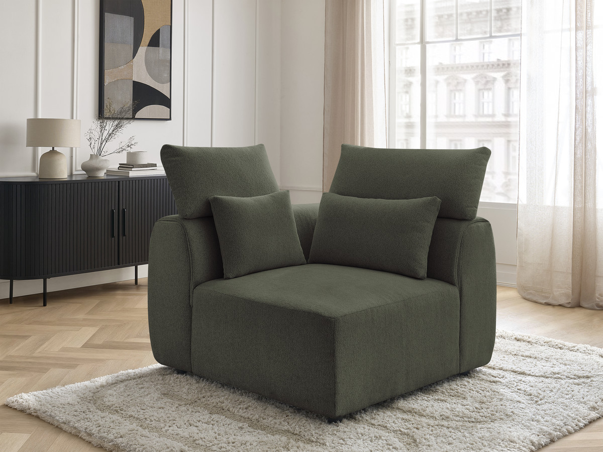 Hoekmeubel met hoofdsteun voor modulaire bank JANA in gemêleerde stof