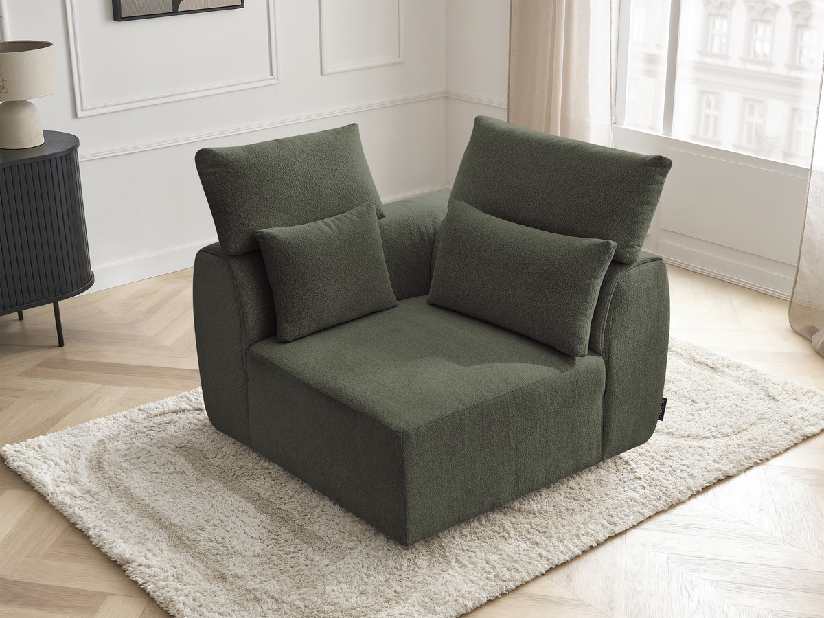 Hoekmeubel met hoofdsteun voor modulaire bank JANA in gemêleerde stof