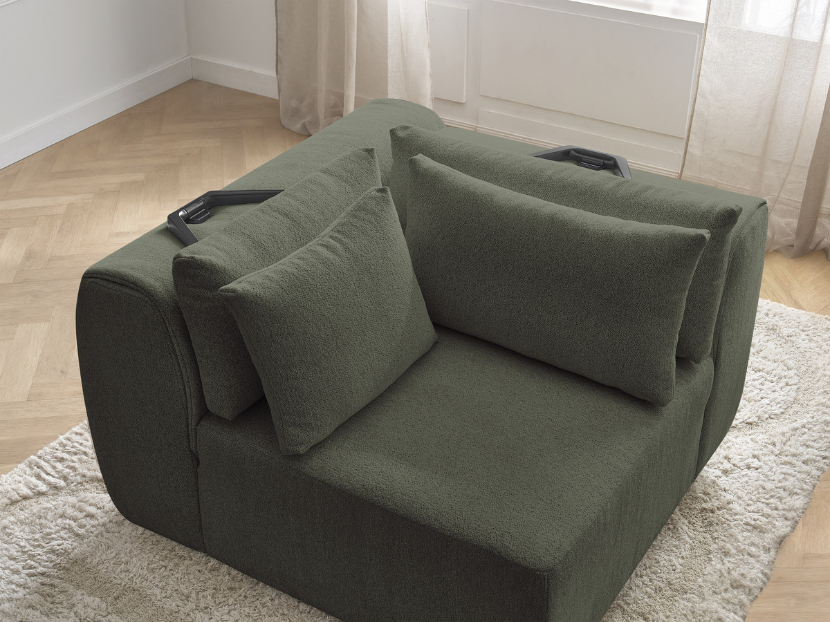 Hoekmeubel met hoofdsteun voor modulaire bank JANA in gemêleerde stof