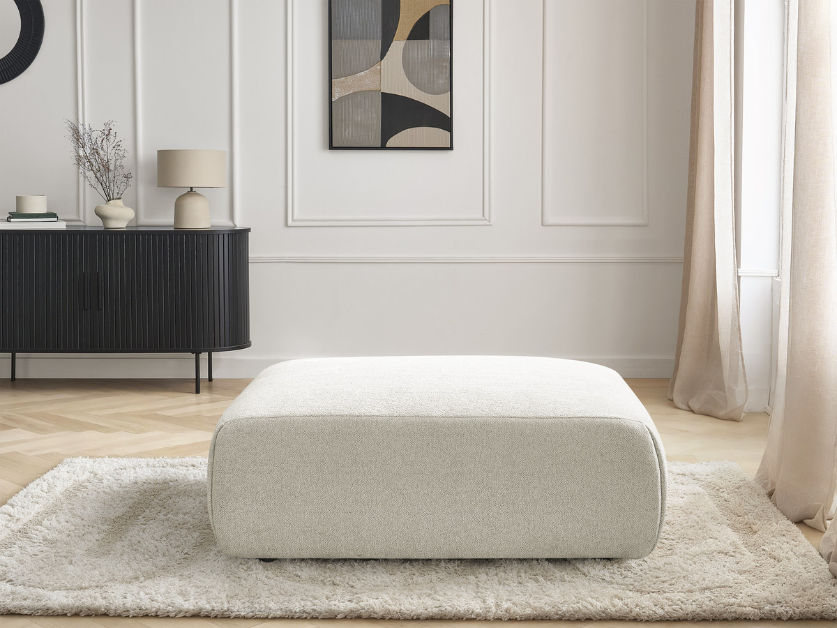 Pouf grand JANA chiné blanc — vue 5