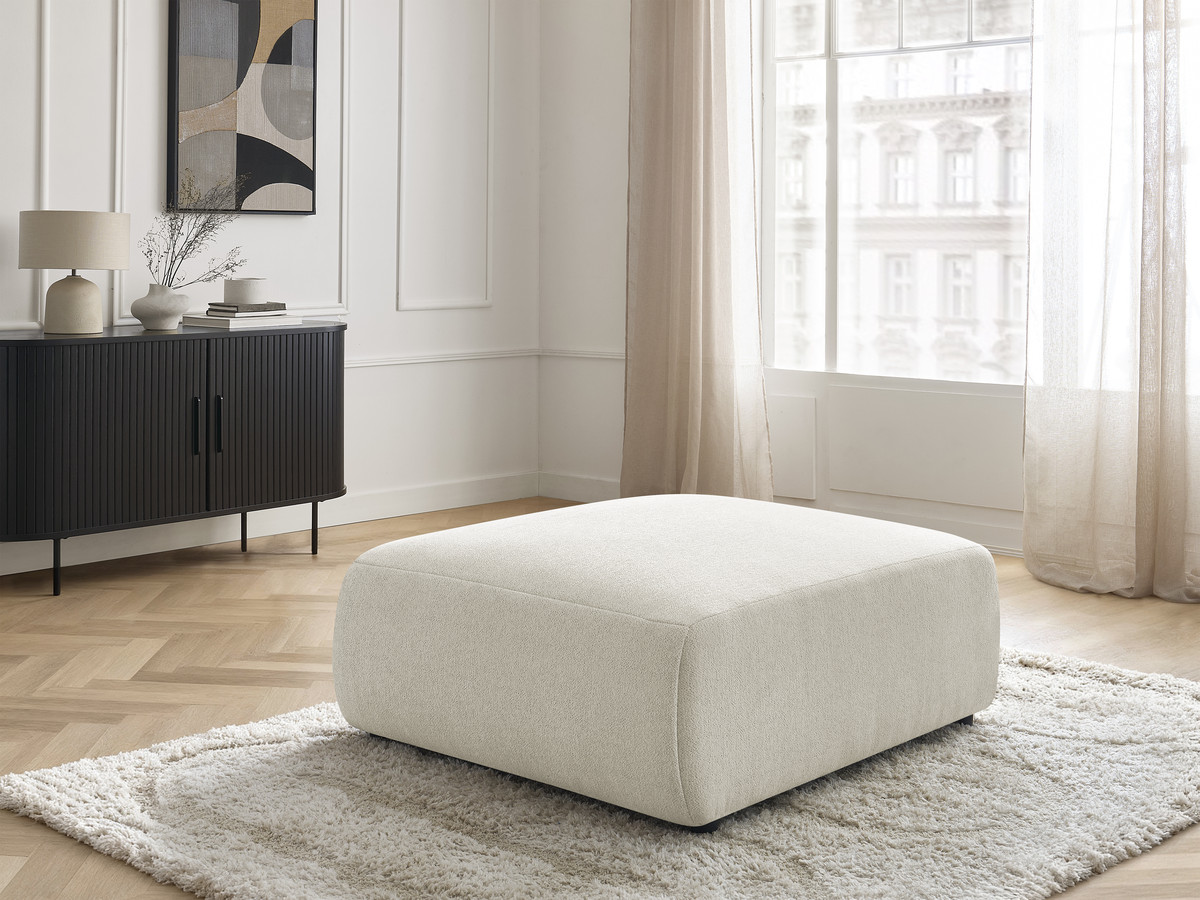 Pouf grand JANA chiné blanc — vue 6