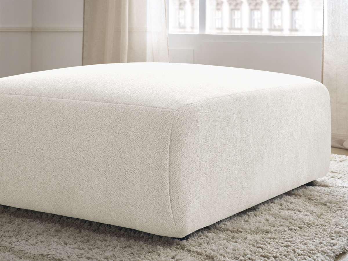 JANA grote poef in gemêleerde stof