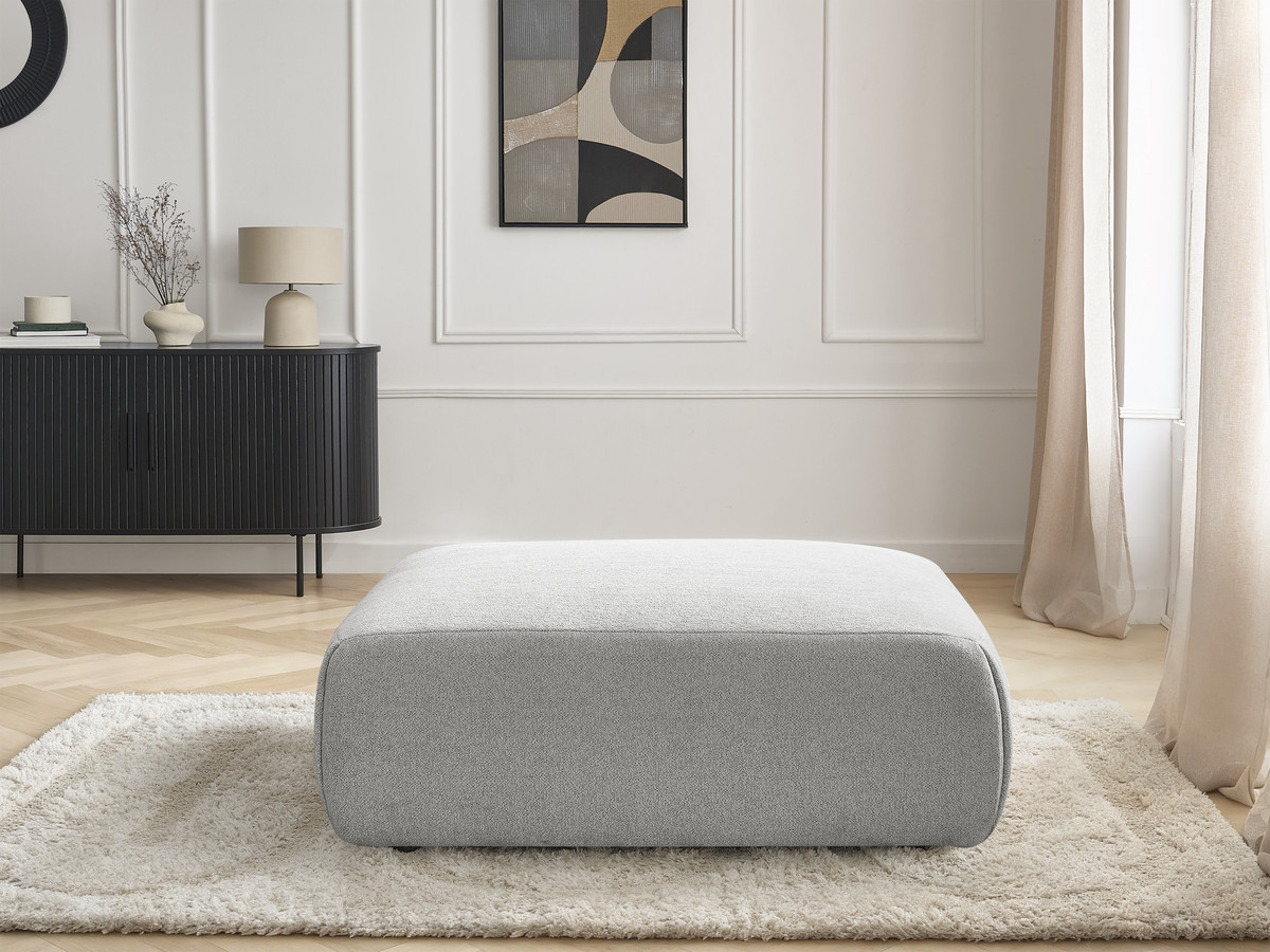 Pouf grand JANA chiné gris clair — vue 5