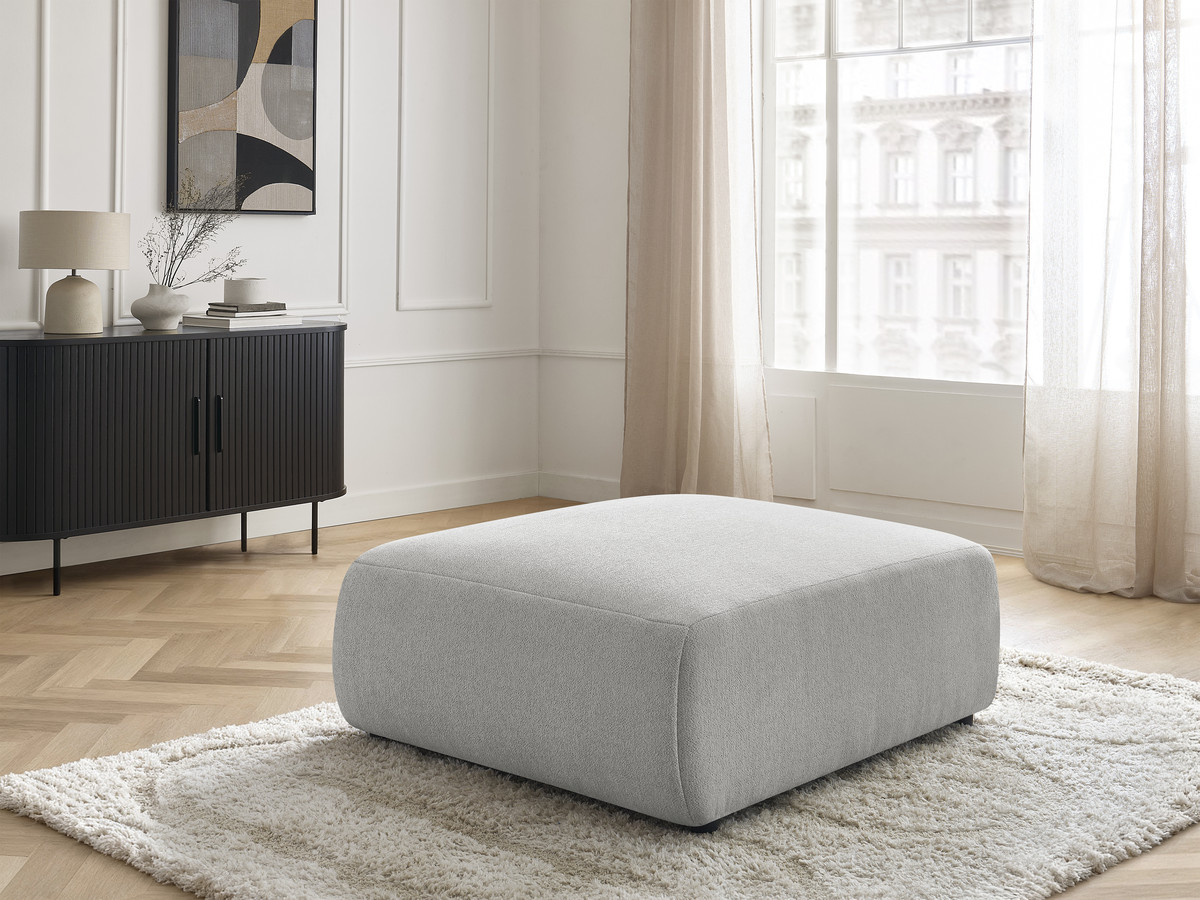 Pouf grand JANA chiné gris clair — vue 6