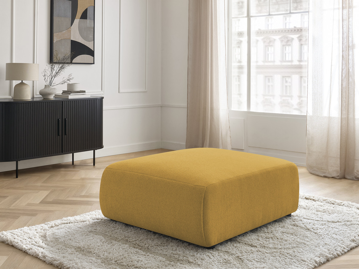 Pouf grand JANA chiné jaune — vue 6