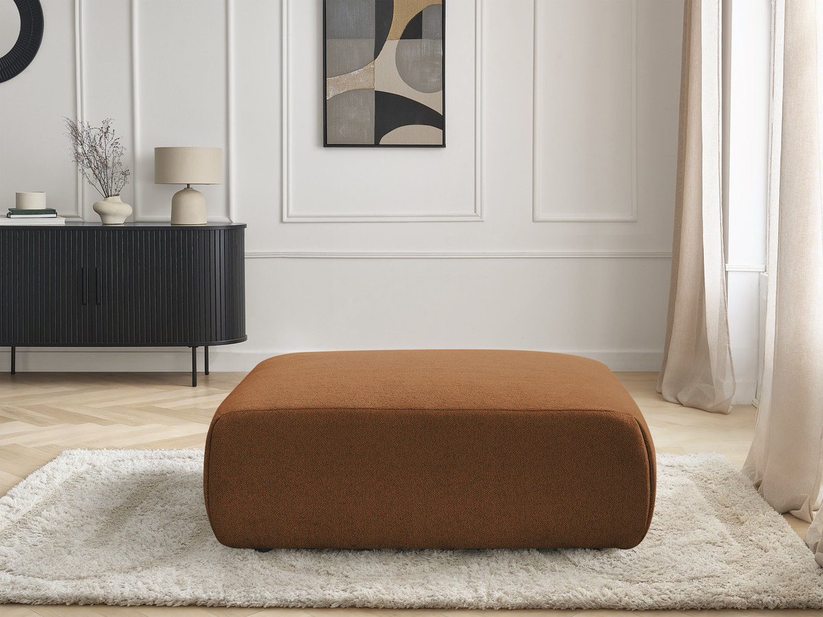 Pouf grand JANA chiné orange — vue 5