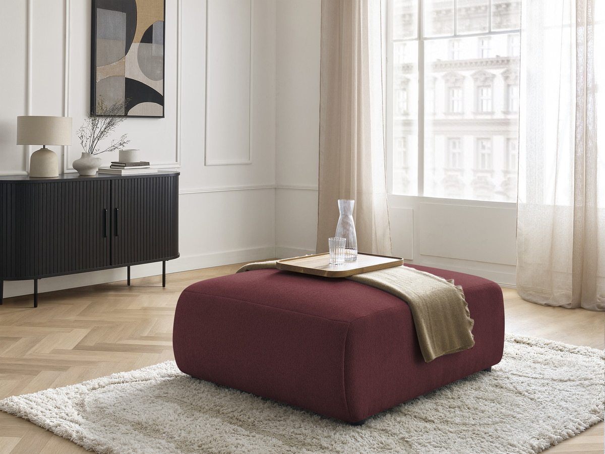 Pouf grand JANA chiné rouge