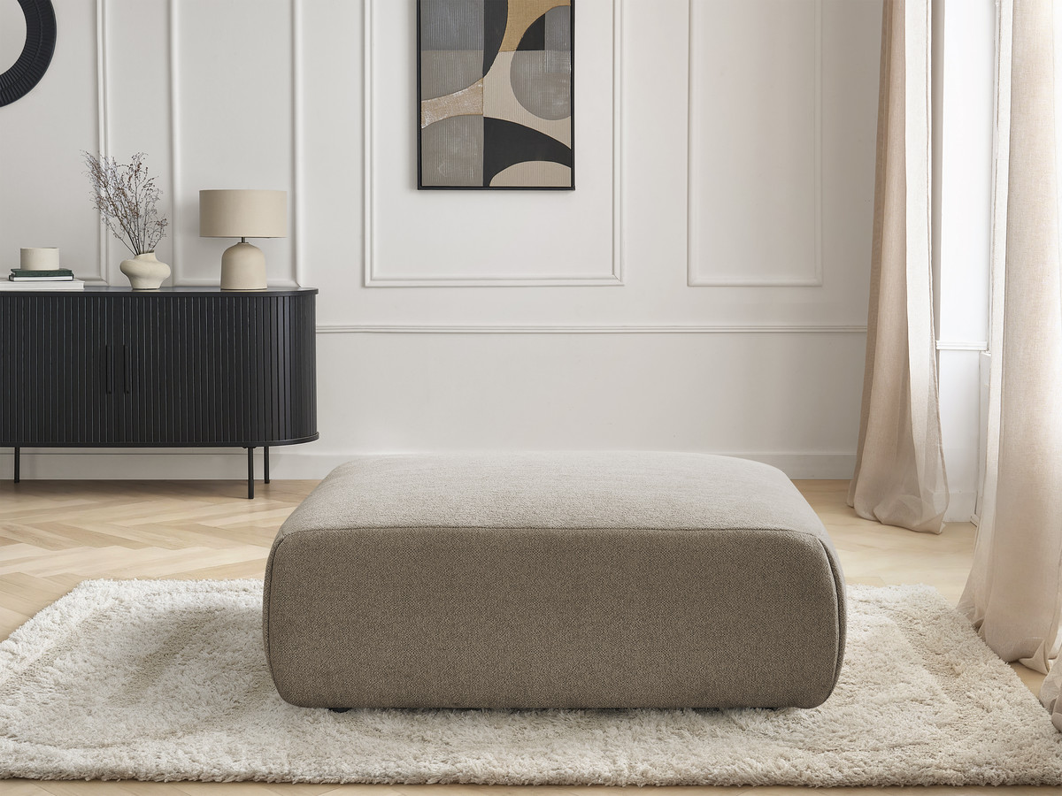 Pouf grand JANA chiné taupe — vue 5