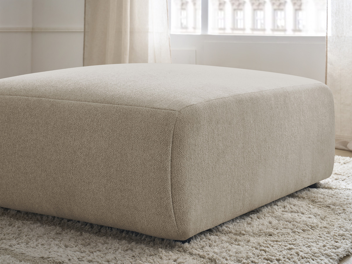 JANA grote poef in gemêleerde stof