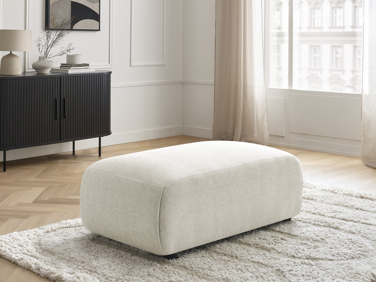 JANA kleine poef in gemêleerde stof