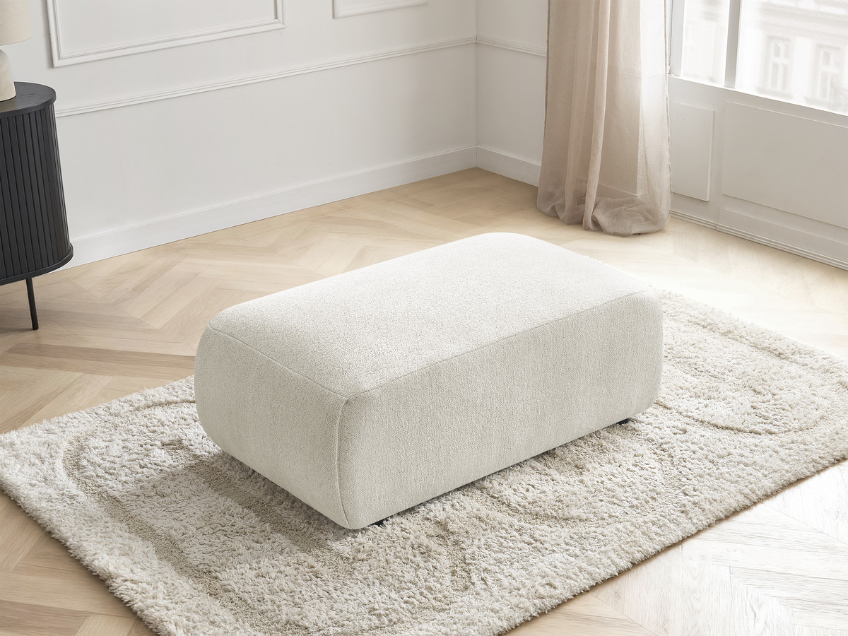 JANA kleine poef in gemêleerde stof