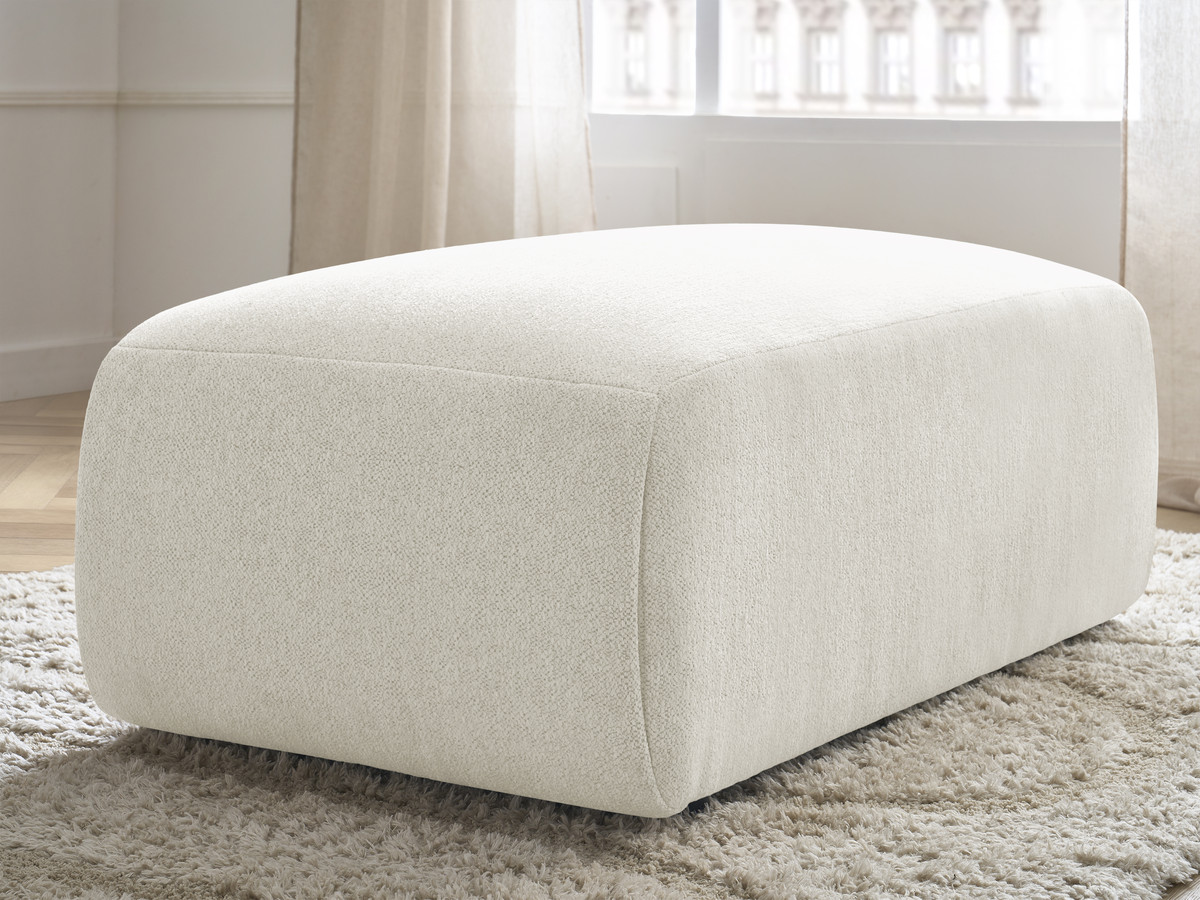 JANA kleine poef in gemêleerde stof