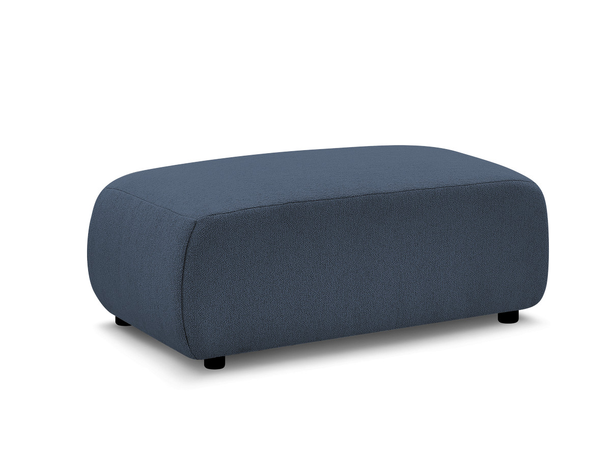 jana kleine poef in gemêleerde stof gekleurd blauw