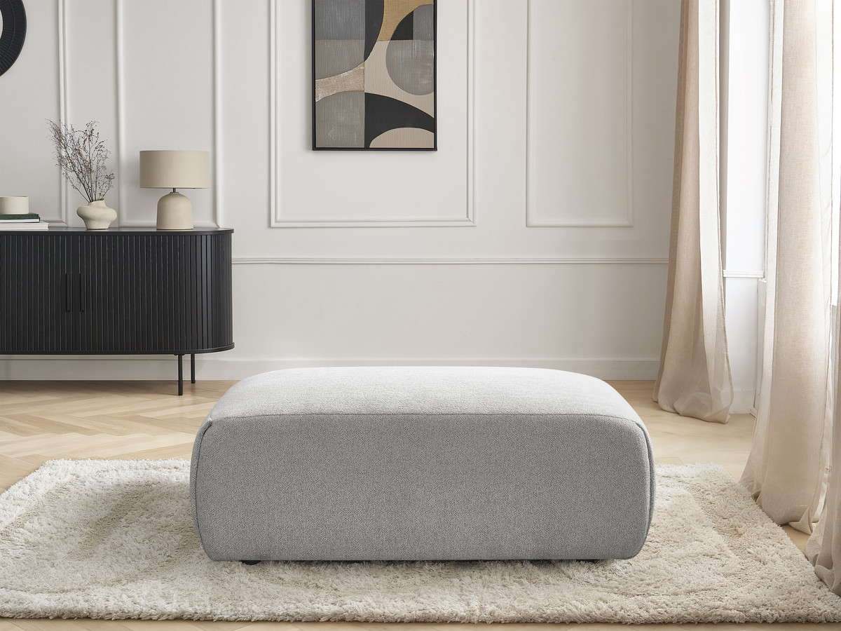 Pouf petit JANA chiné gris clair — vue 5