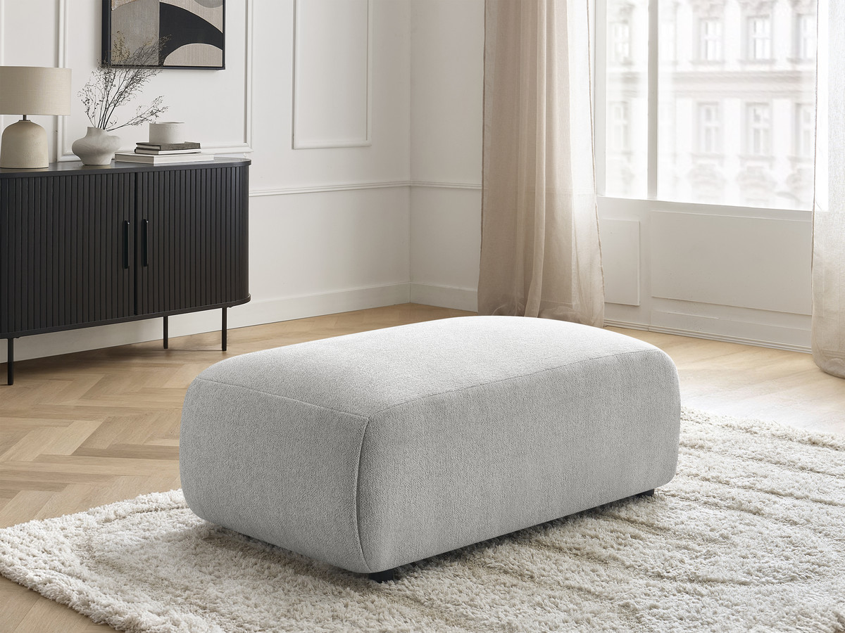 Pouf petit JANA chiné gris clair — vue 6