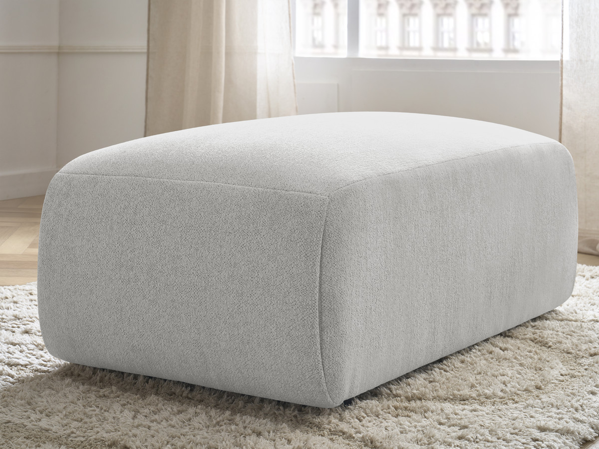 JANA kleine poef in gemêleerde stof