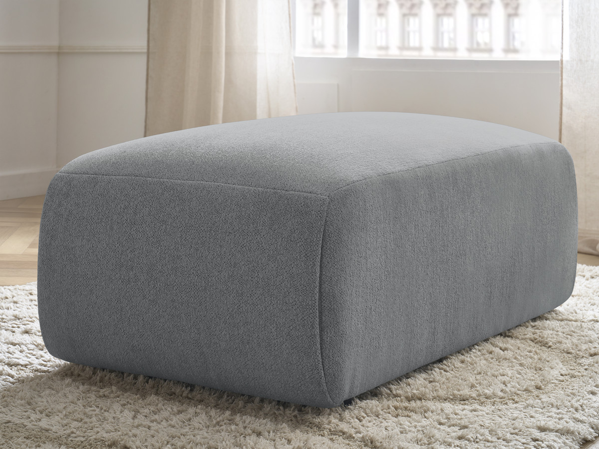 JANA kleine poef in gemêleerde stof